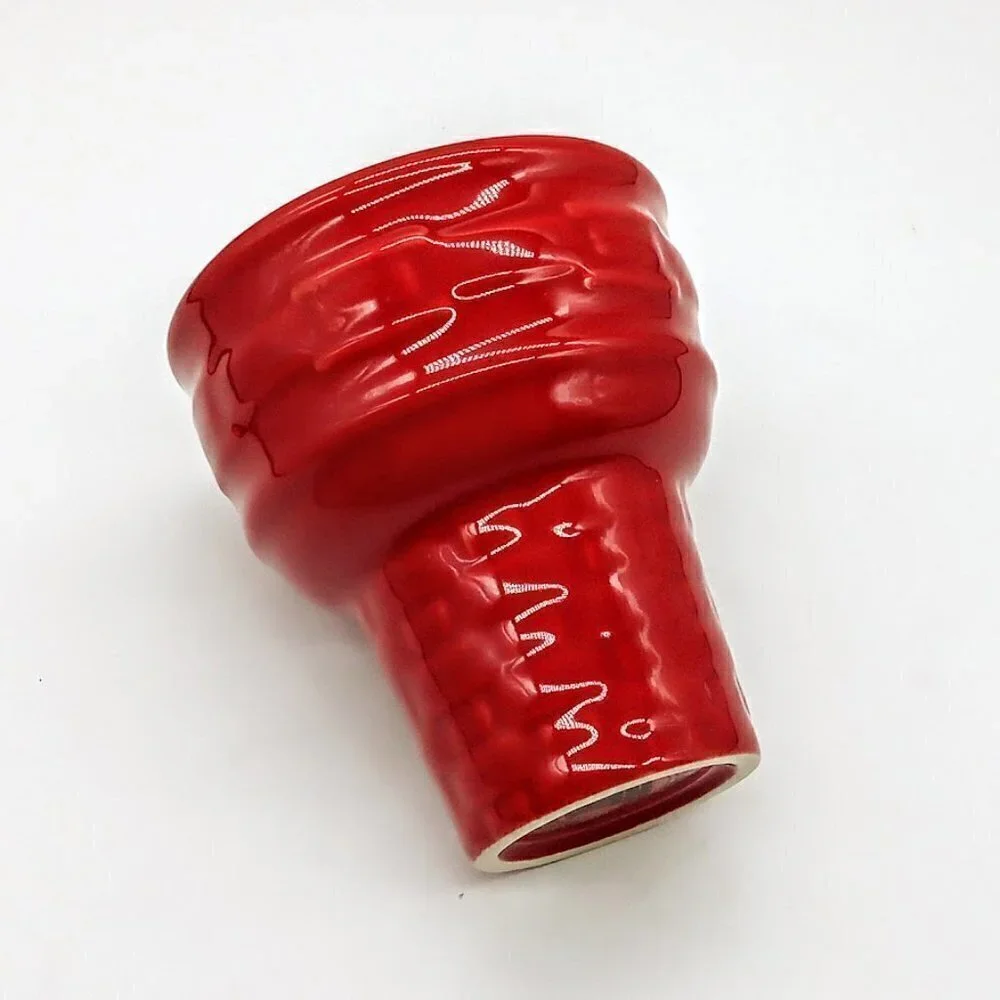 Longaberger Red Woven Traditions Ceramic Ice Cream Cone